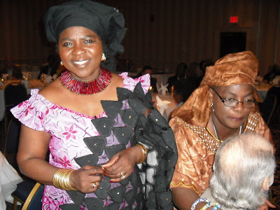 Tess Onwueme receiving the Fonlon-Nichols Award, Vermont, USA, 2009.